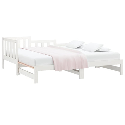 Dormeuse Estraibile Bianca 2x(90x190) cm Legno Massello di Pino - homemem39