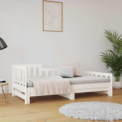 Dormeuse Estraibile Bianca 90x190 cm Legno Massello di Pino