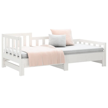 Dormeuse Estraibile Bianca 2x(90x190) cm Legno Massello di Pino - homemem39