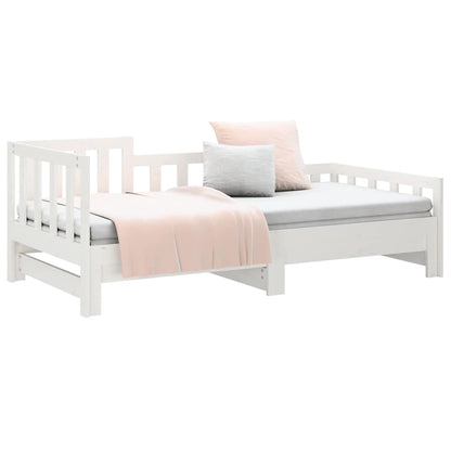 Dormeuse Estraibile Bianca 90x190 cm Legno Massello di Pino