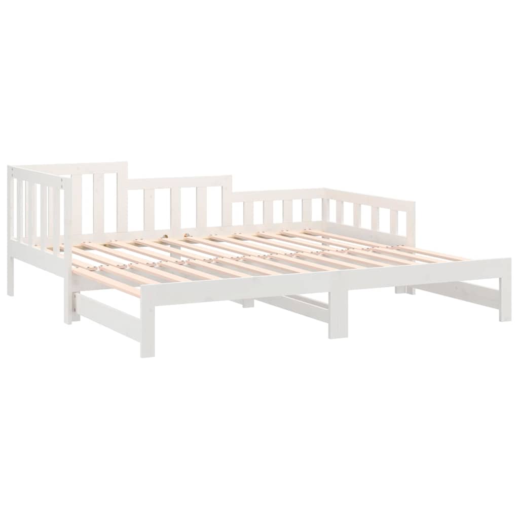 Dormeuse Estraibile Bianca 90x190 cm Legno Massello di Pino