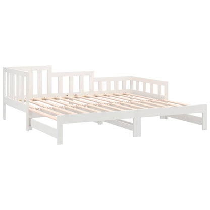 Dormeuse Estraibile Bianca 90x190 cm Legno Massello di Pino