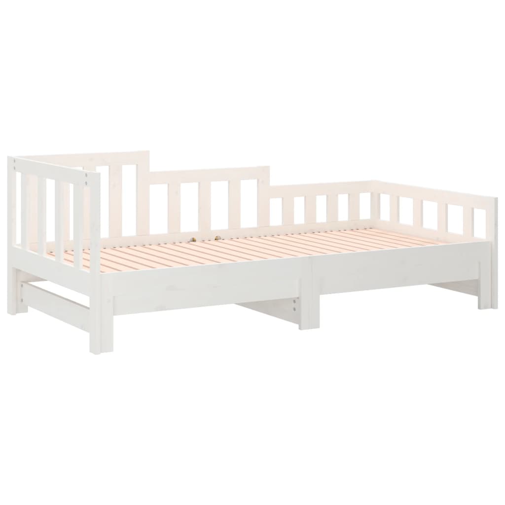 Dormeuse Estraibile Bianca 2x(90x190) cm Legno Massello di Pino - homemem39