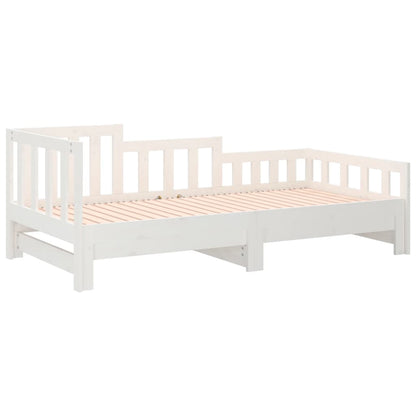 Dormeuse Estraibile Bianca 2x(90x190) cm Legno Massello di Pino - homemem39