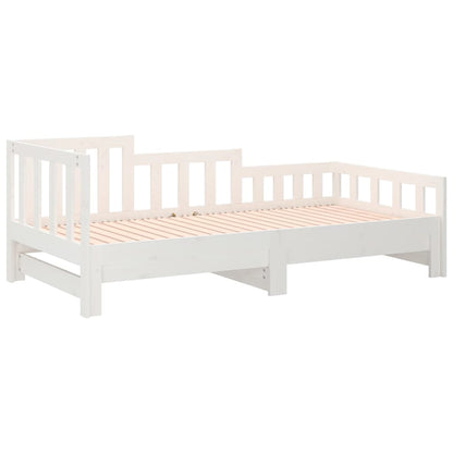Dormeuse Estraibile Bianca 90x190 cm Legno Massello di Pino