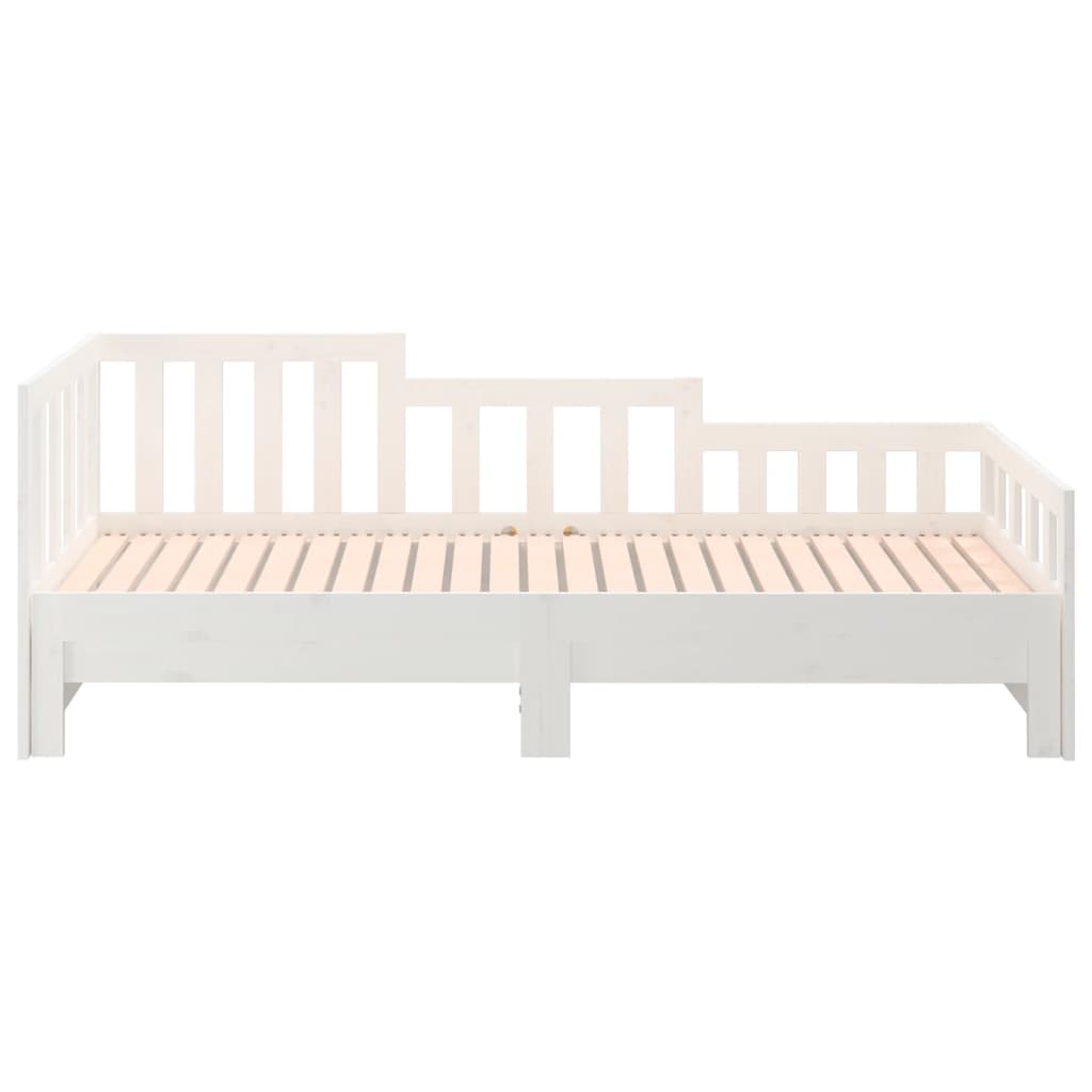 Dormeuse Estraibile Bianca 2x(90x190) cm Legno Massello di Pino - homemem39