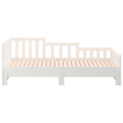 Dormeuse Estraibile Bianca 2x(90x190) cm Legno Massello di Pino - homemem39