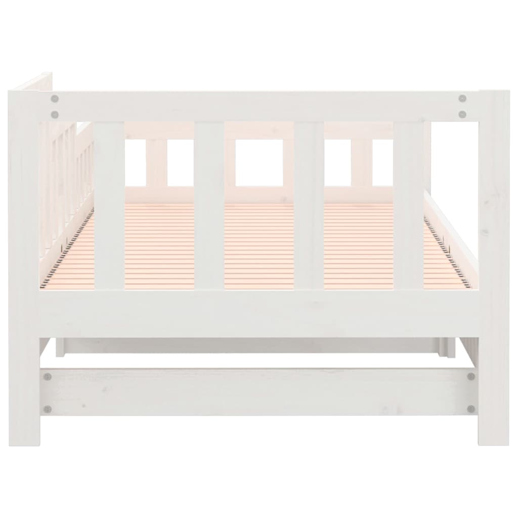 Dormeuse Estraibile Bianca 90x190 cm Legno Massello di Pino