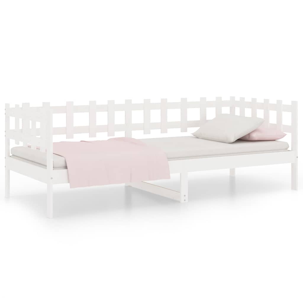 Dormeuse senza Materasso Bianca 80x200 cm Legno Massello Pino