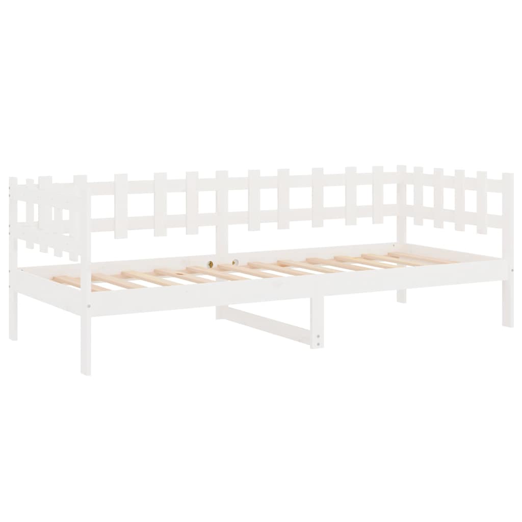 Dormeuse senza Materasso Bianca 80x200 cm Legno Massello Pino