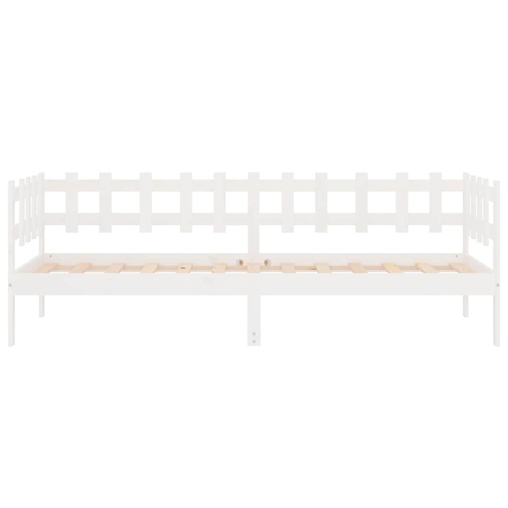 Dormeuse senza Materasso Bianca 80x200 cm Legno Massello Pino