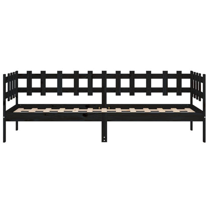 Dormeuse Nera 90x200 cm in Legno Massello di Pino