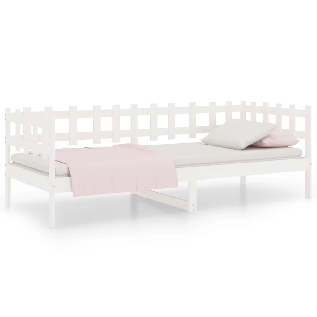 Dormeuse senza Materasso Bianca 90x190 cm Legno Massello Pino | homemem39