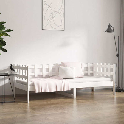 Dormeuse senza Materasso Bianca 90x190 cm Legno Massello Pino
