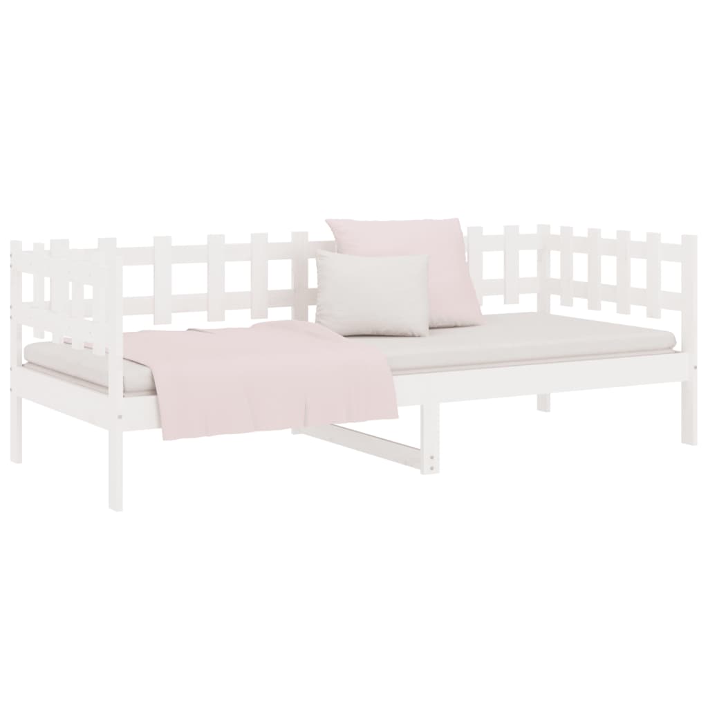 Dormeuse senza Materasso Bianca 90x190 cm Legno Massello Pino | homemem39