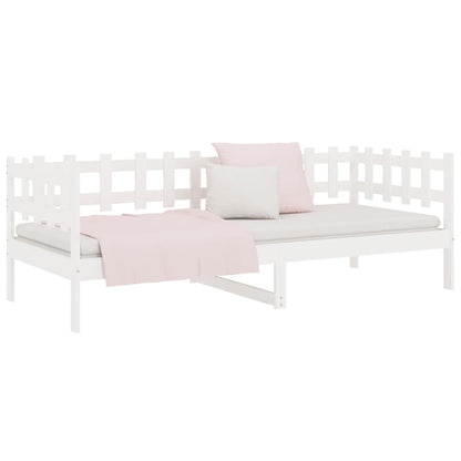 Dormeuse senza Materasso Bianca 90x190 cm Legno Massello Pino