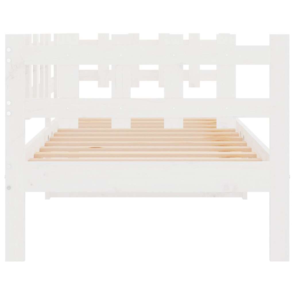 Dormeuse senza Materasso Bianca 90x190 cm Legno Massello Pino