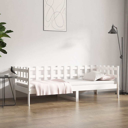 Dormeuse senza Materasso Bianca 90x190 cm Legno Massello Pino