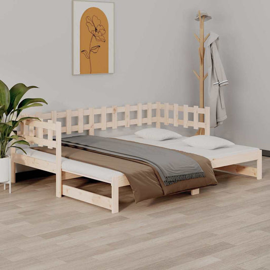 Dormeuse Estraibile 2x(80x200) cm in Legno Massello di Pino
