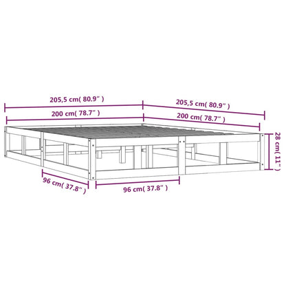 Giroletto senza Materasso Ambra 200x200 Legno Massello - homemem39