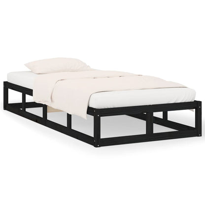 Giroletto Nero 75x190 cm Small Single in Legno Massello - homemem39