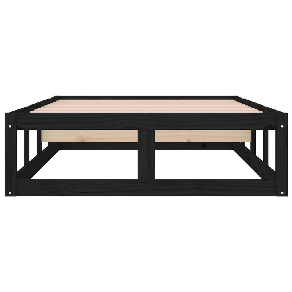Giroletto Nero 75x190 cm Small Single in Legno Massello - homemem39