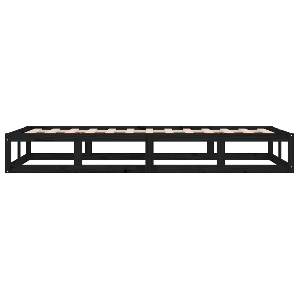 Giroletto Nero 75x190 cm Small Single in Legno Massello - homemem39