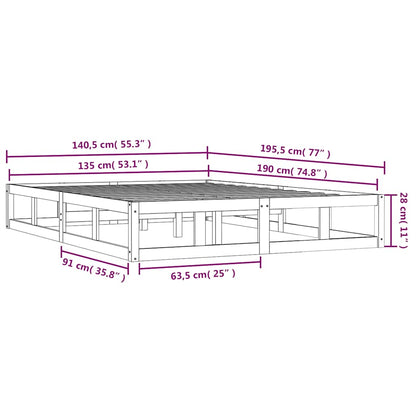 Giroletto Bianco 135x190 cm Double in legno Massello | homemem39