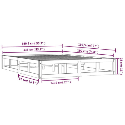 Giroletto Nero 135x190 cm Double in legno Massello - homemem39
