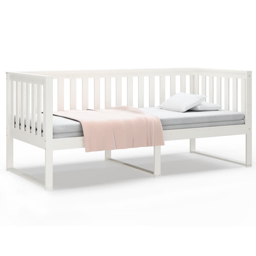 Dormeuse senza Materasso Bianca 90x200 cm Legno Massello Pino
