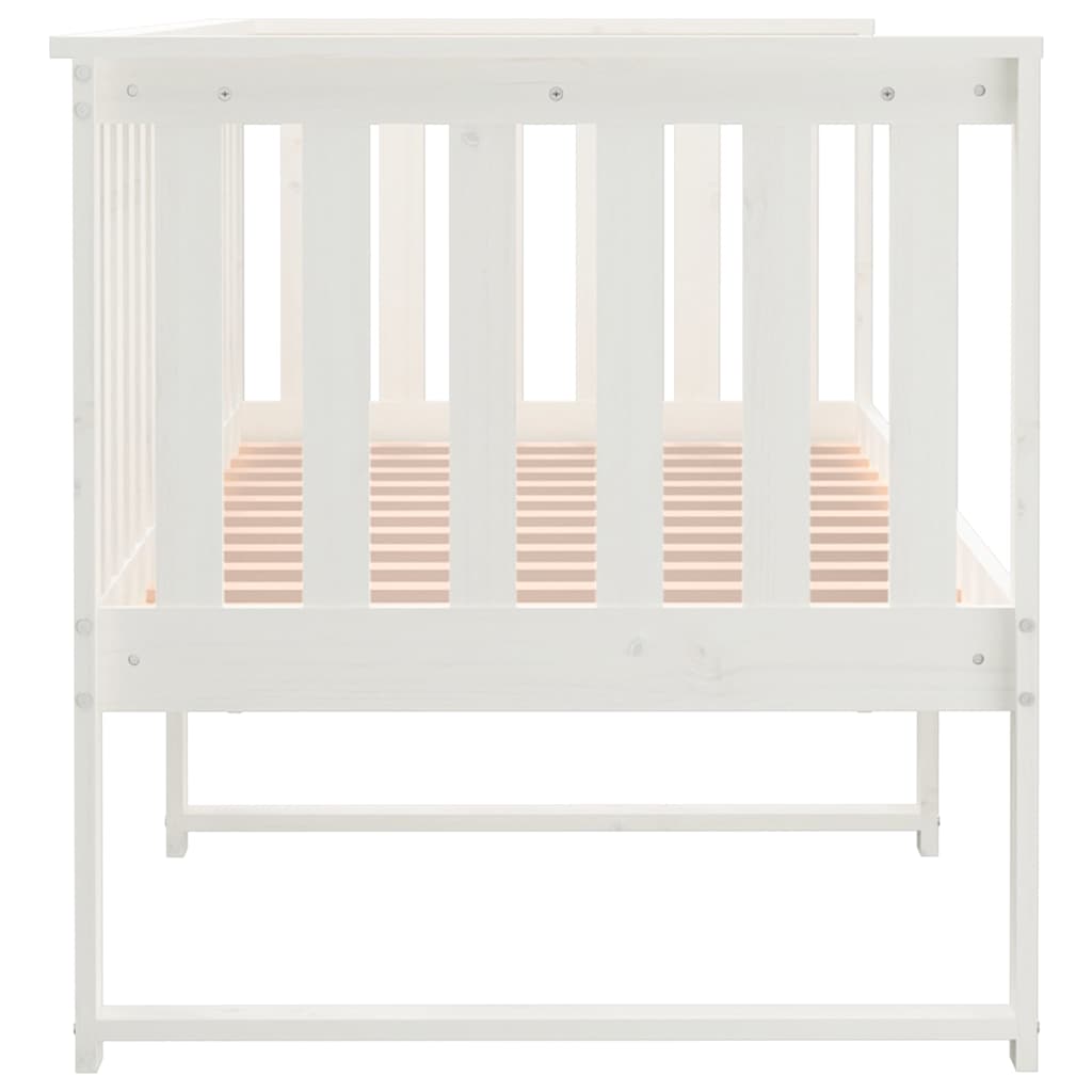 Dormeuse senza Materasso Bianca 80x200 cm Legno Massello Pino