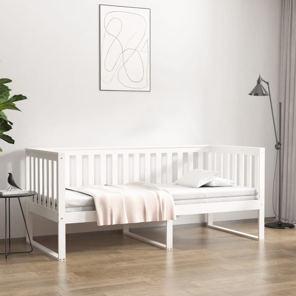 Dormeuse senza Materasso Bianca 90x190 cm Legno Massello Pino - homemem39