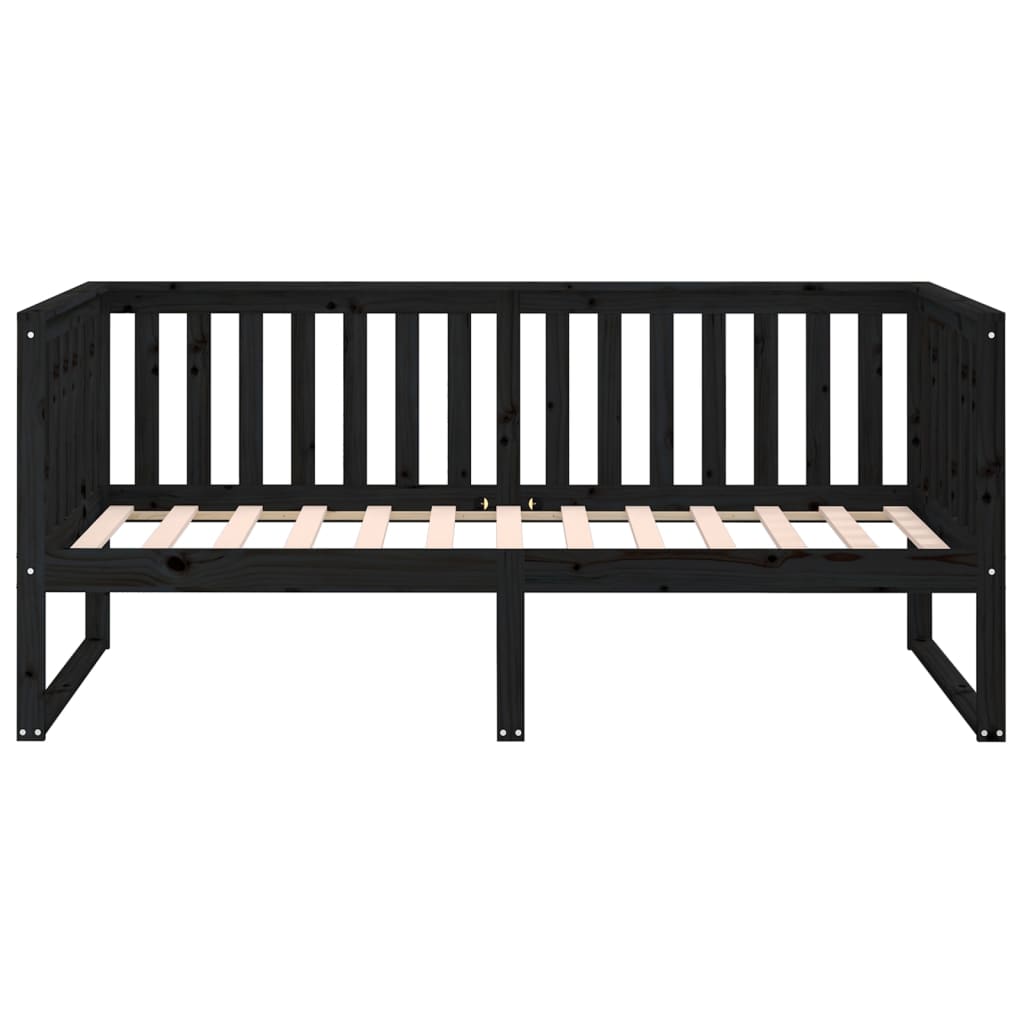 Dormeuse Nera 90x190 cm in Legno Massello di Pino - homemem39