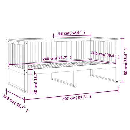 Dormeuse senza Materasso 100x200 cm in Legno Massello di Pino | homemem39
