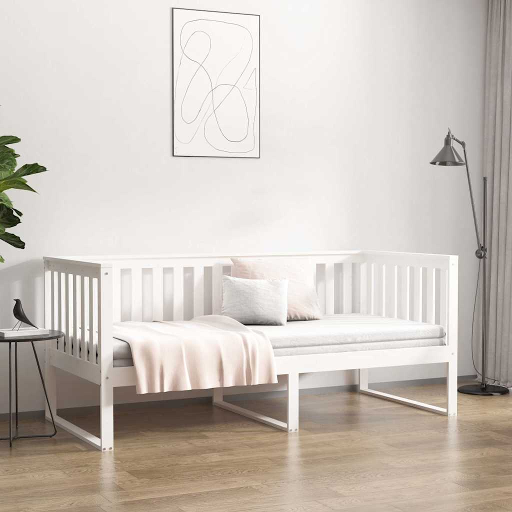 Dormeuse senza Materasso Bianco 100x200 cm Legno Massello Pino