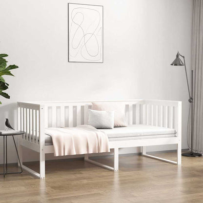Dormeuse senza Materasso Bianco 100x200 cm Legno Massello Pino