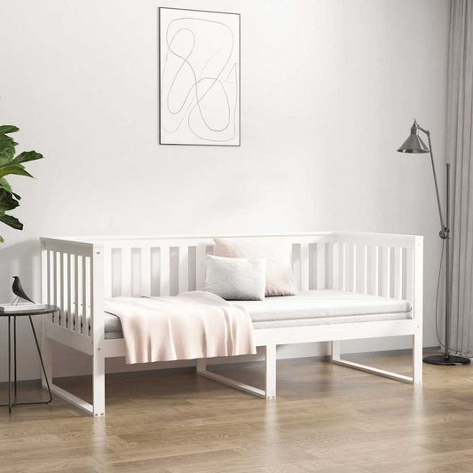 Dormeuse senza Materasso Bianco 100x200 cm Legno Massello Pino