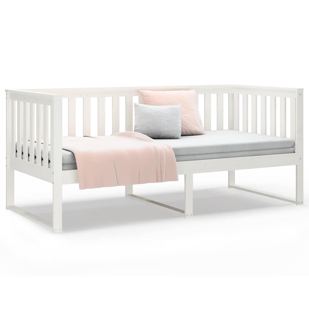 Dormeuse senza Materasso Bianco 100x200 cm Legno Massello Pino