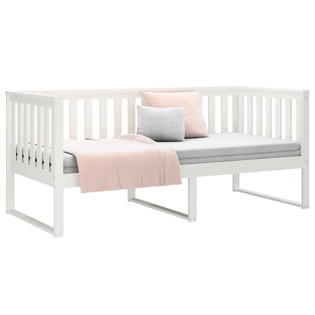 Dormeuse senza Materasso Bianco 100x200 cm Legno Massello Pino