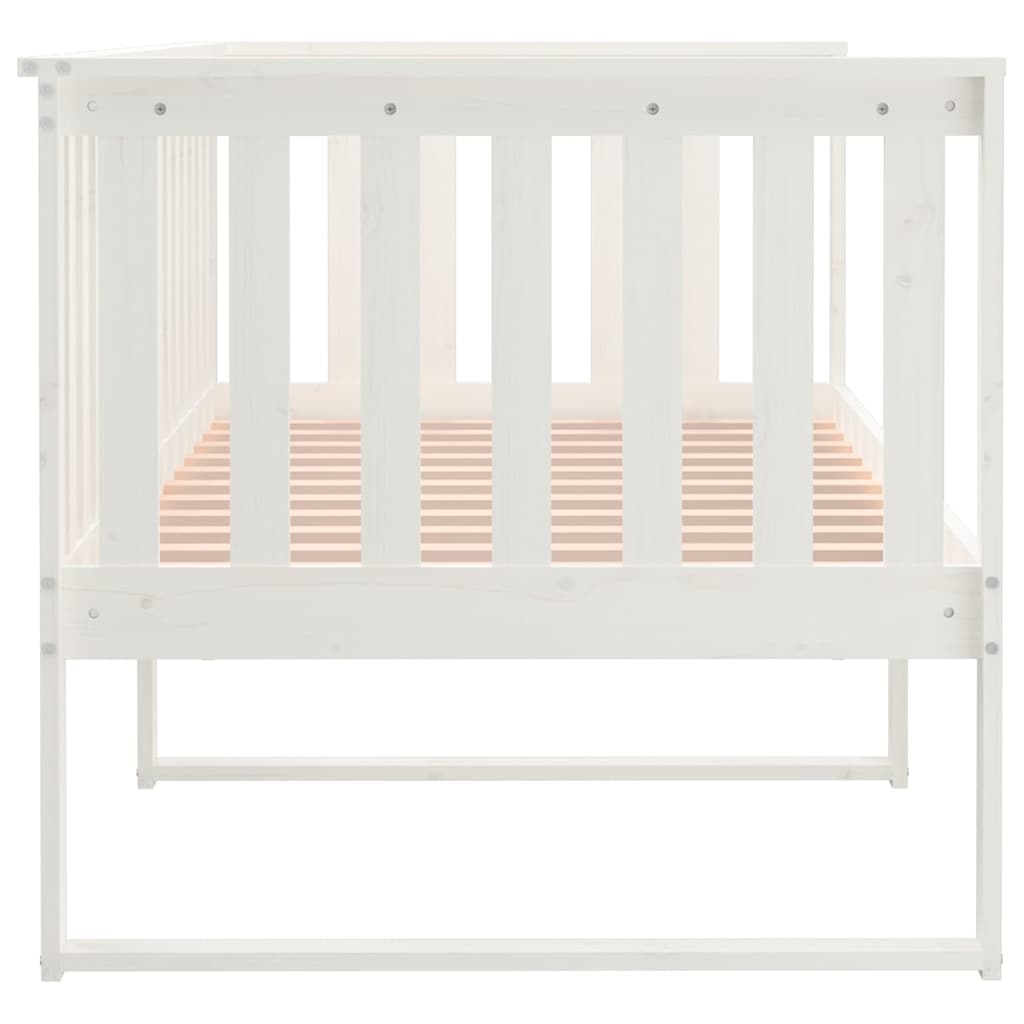 Dormeuse senza Materasso Bianco 100x200 cm Legno Massello Pino