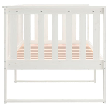 Dormeuse senza Materasso Bianco 100x200 cm Legno Massello Pino