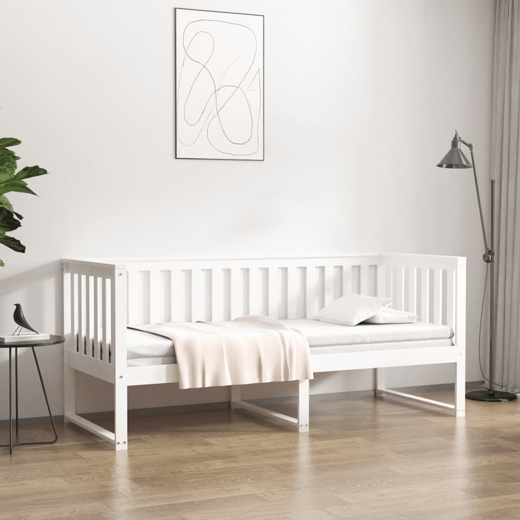 Dormeuse senza Materasso Bianco 75x190 cm in Legno di Pino - homemem39