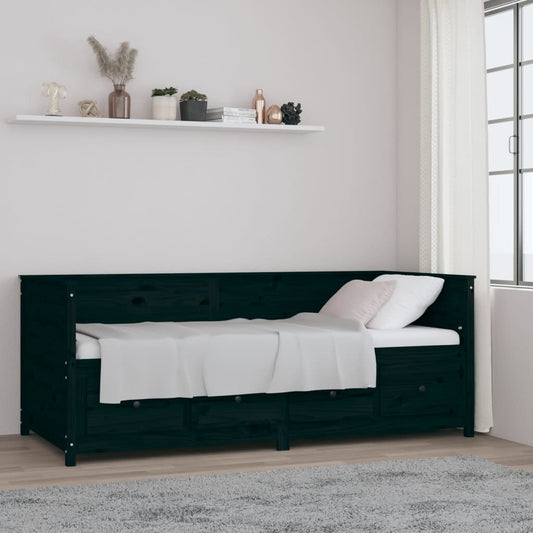 Dormeuse Nera 90x200 cm in Legno Massello di Pino | homemem39