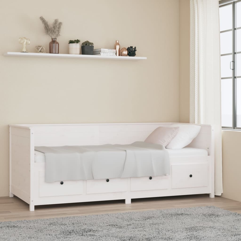 Dormeuse senza Materasso Bianca 80x200 cm Legno Massello Pino - homemem39