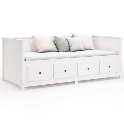 Dormeuse senza Materasso Bianca 90x190 cm Legno Massello Pino