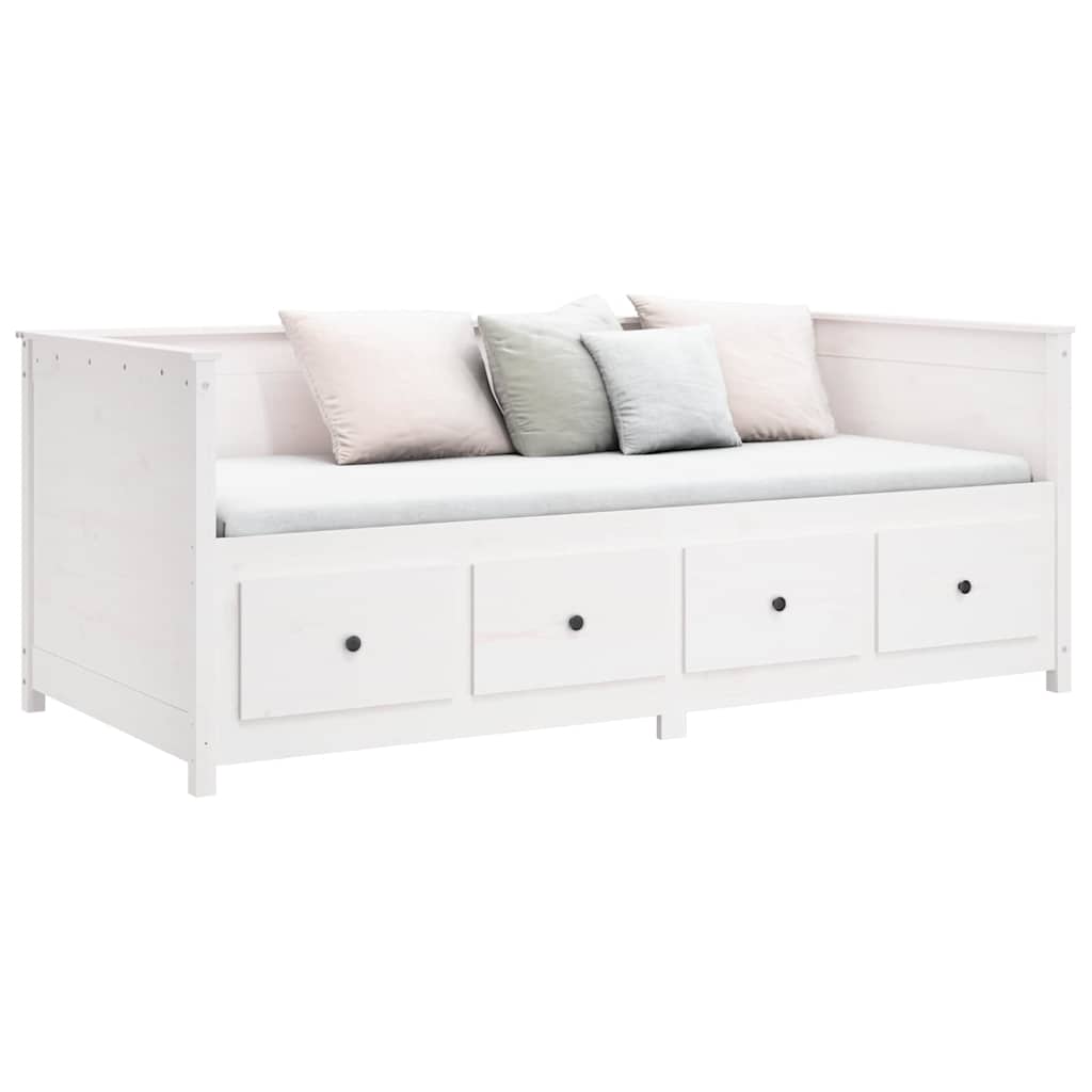Dormeuse senza Materasso Bianca 90x190 cm Legno Massello Pino