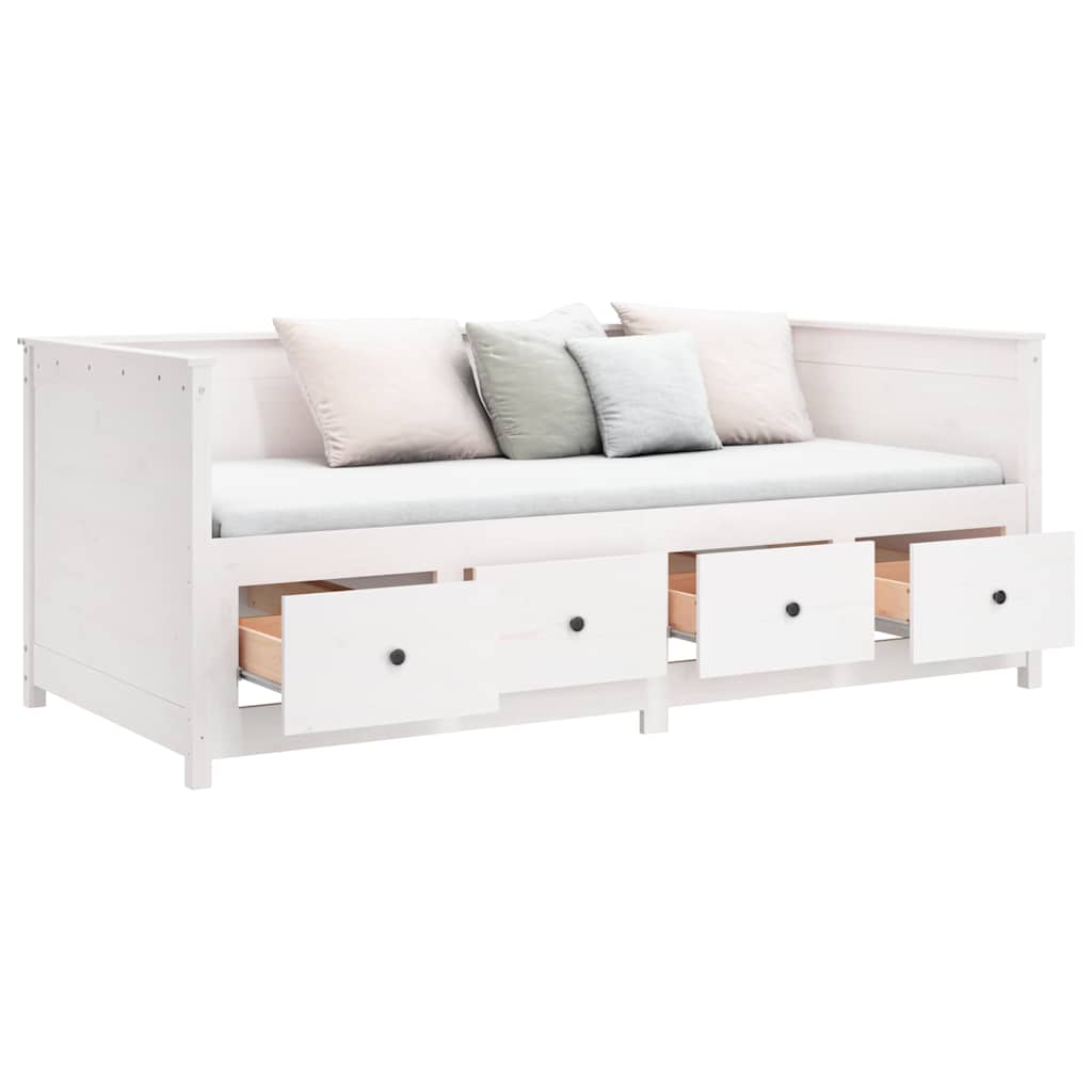 Dormeuse senza Materasso Bianca 90x190 cm Legno Massello Pino