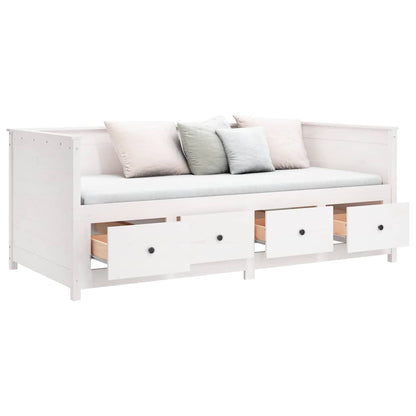 Dormeuse senza Materasso Bianca 90x190 cm Legno Massello Pino
