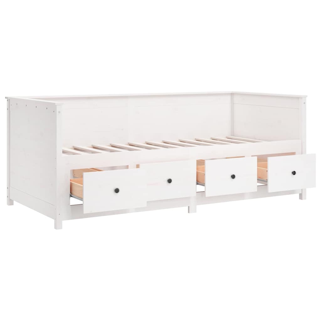Dormeuse senza Materasso Bianca 90x190 cm Legno Massello Pino
