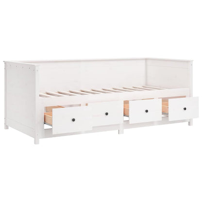 Dormeuse senza Materasso Bianca 90x190 cm Legno Massello Pino